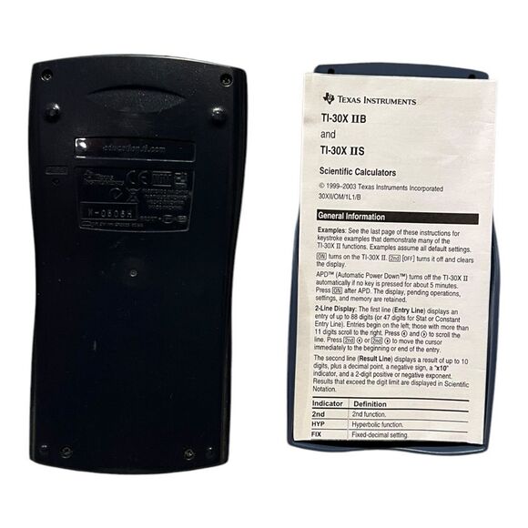 Texas Instruments 30XIIS Scientific Calculator Black Works EUC - Picture 2 of 4